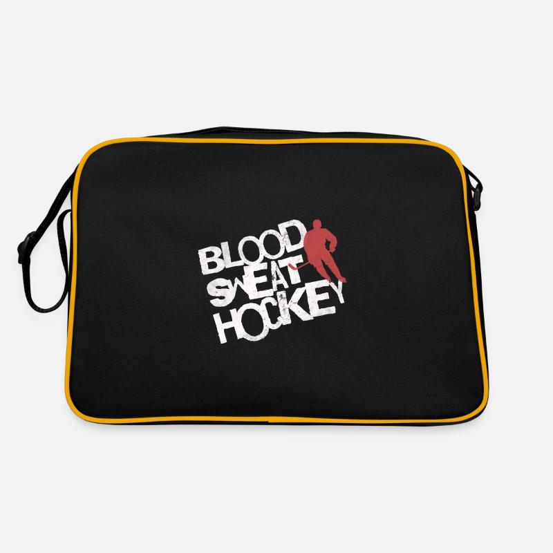 Eishockeyspieler Eishockey Trikot Geschenk - Retro Tasche - Schwarz/Gold
