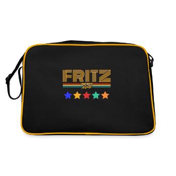 Fritz - Retro Tasche - Schwarz/Gold - Hinten