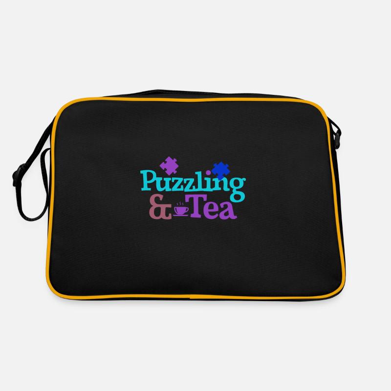 Tea and Puzzling Jigsaw Puzzle Master Retro Bag