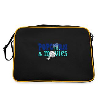 Popcorn essen Filme schauen Mais - Retro Tasche - Schwarz/Gold - Hinten