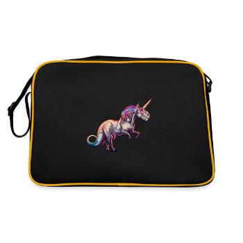 Das Magische Einhorn - Retro Tasche - Schwarz/Gold - Hinten