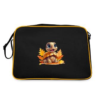 Autumn turtle: walk in the colorful - Retro Bag - black/gold - Back
