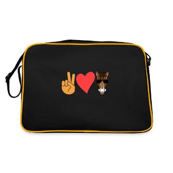 Reiten Pferd - Retro Tasche - Schwarz/Gold - Hinten