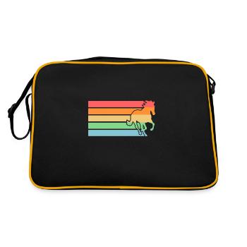 Reiten Pferd - Retro Tasche - Schwarz/Gold - Hinten