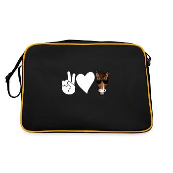 Reiten Pferd - Retro Tasche - Schwarz/Gold - Hinten