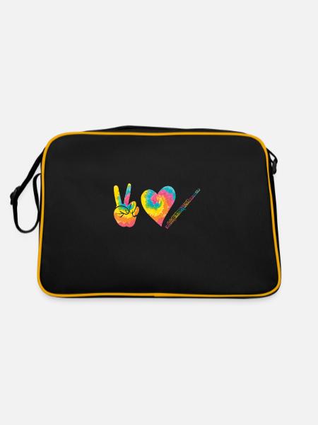 Flötist Querflöte - Retro Tasche - Schwarz/Gold
