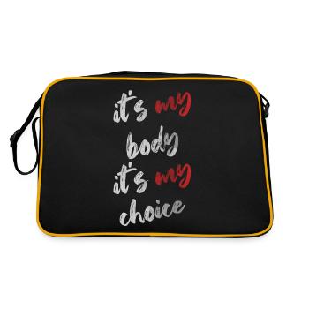 It's My Body It's My Choice - Retro Tasche - Schwarz/Gold - Hinten