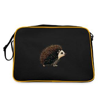 Cute hedgehog - Retro Bag - black/gold - Back