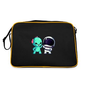 Alien Meets Astronaut: Bro Fist & First Contact - Retro Bag - black/gold - Back