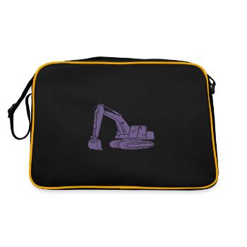 Excavator Driver Silhouette - Construction Equipment Operator - Retro Bag - black/gold - Back