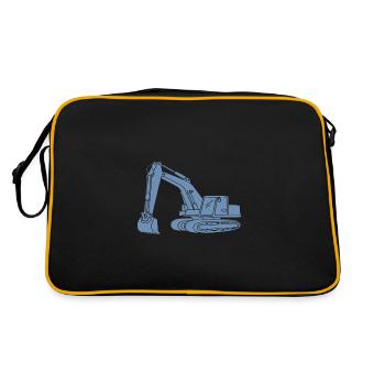 Excavator Driver Silhouette - Construction Equipment Operator - Retro Bag - black/gold - Back