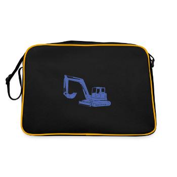 Excavator Driver Silhouette - Construction Equipment Operator - Retro Bag - black/gold - Back