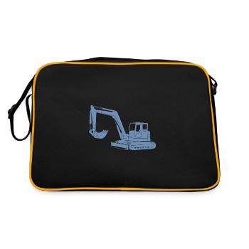 Excavator Driver Silhouette - Construction Equipment Operator - Retro Bag - black/gold - Back