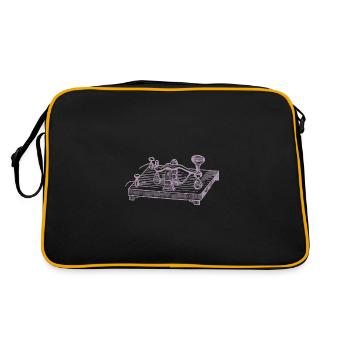 Vintage Morsecode Gerät, Retro Kommunikation - Retro Tasche - Schwarz/Gold - Hinten