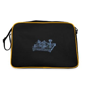 Vintage Morsecode Gerät, Retro Kommunikation - Retro Tasche - Schwarz/Gold - Hinten