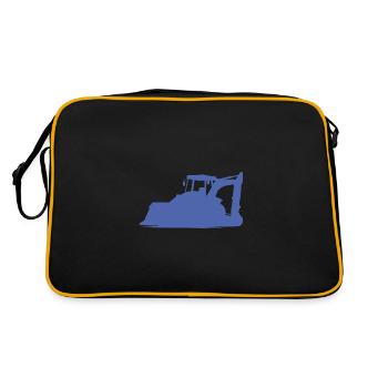 Excavator operator and construction equipment operator Silhouette – - Retro Bag - black/gold - Back