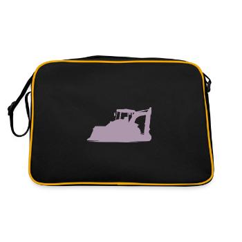 Excavator operator and construction equipment operator Silhouette – - Retro Bag - black/gold - Back