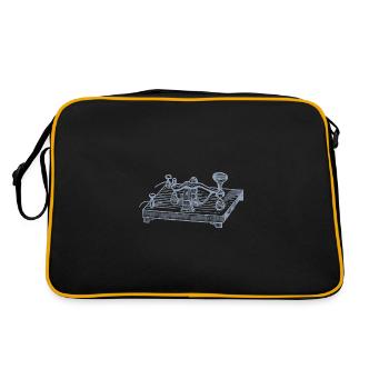 Vintage Morse Code Device, Retro Communication - Retro Bag - black/gold - Back