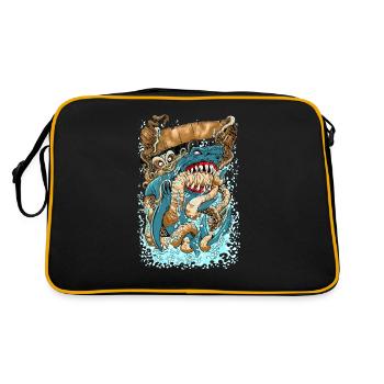 OCTOPUS v SHARK - Retro Bag - black/gold - Back