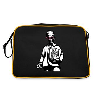 Speyerer Brezelbub - Retro Tasche - Schwarz/Gold - Hinten