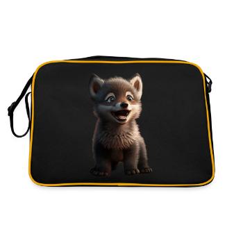 Loup Doux mignon - Sac Retro - noir/or - Dos