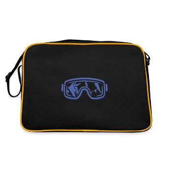 Winterzauber auf dem Snowboard: - Retro Tasche - Schwarz/Gold - Hinten