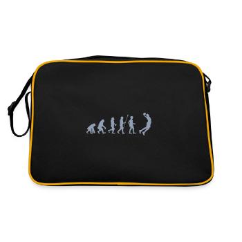 basketball Evolution - Basketballer beim Dunking - Retro Tasche - Schwarz/Gold - Hinten