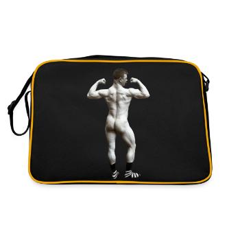 Homme nu avec des chaussettes - Sac Retro - noir/or - Dos