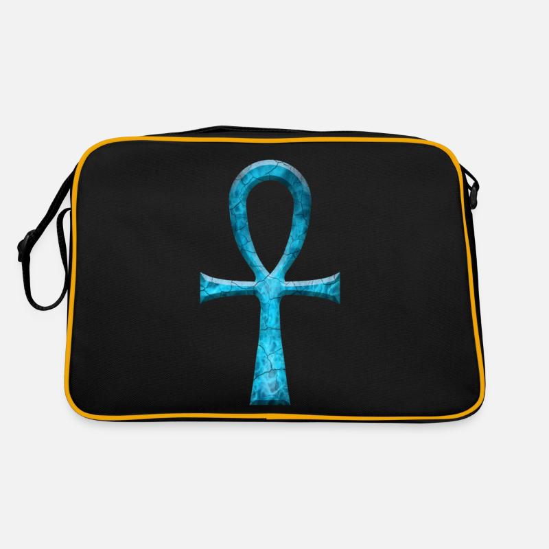 ANKH TÜRKIS - Retro Tasche - Schwarz/Gold