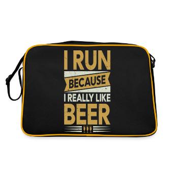 Je cours parce que j’aime vraiment la bière - Sac Retro - noir/or - Dos