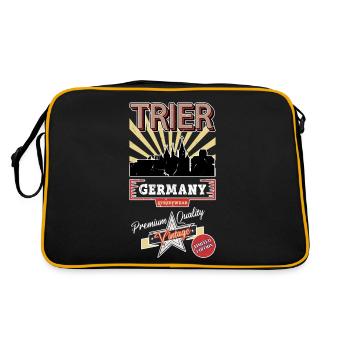 Trier Germany City Skyline Vintage Retro - Retro Bag - black/gold - Back