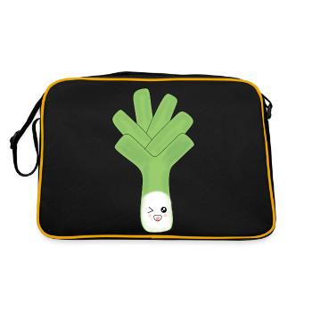 Poireau Oignon Costume Carnaval Carnaval Légumes - Sac Retro - noir/or - Dos