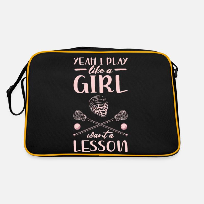 Lacrosse Spieler Retro Tasche