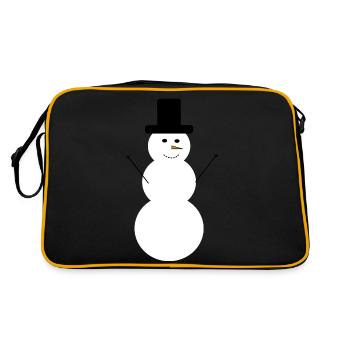 Schneemann - Retro Tasche - Schwarz/Gold - Hinten