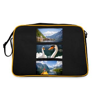 visithallstatt - Retro Tasche - Schwarz/Gold - Hinten