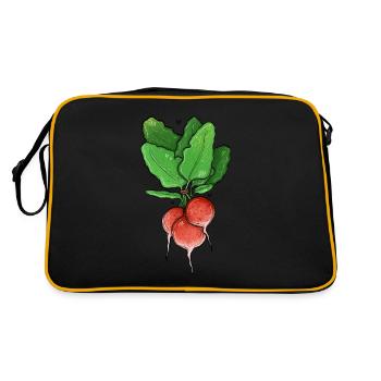 Radish illustration - Retro Bag - black/gold - Back