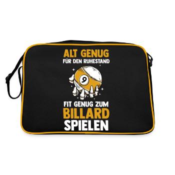Ruhestand Rentner Rente Billardtisch Billiard Bill - Retro Tasche - Schwarz/Gold - Hinten