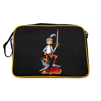 kleineRitter - Retro Tasche - Schwarz/Gold - Hinten