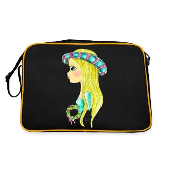 Edeldame7 - Retro Tasche - Schwarz/Gold - Hinten