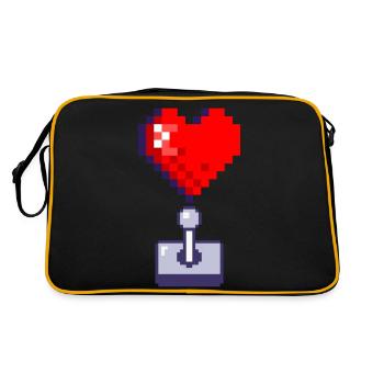 Joystick coeur rouge retro gaming - Sac Retro - noir/or - Dos