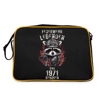 Feuerwehr Legenden sind 1971 geboren - Retro Tasche - Schwarz/Gold - Hinten
