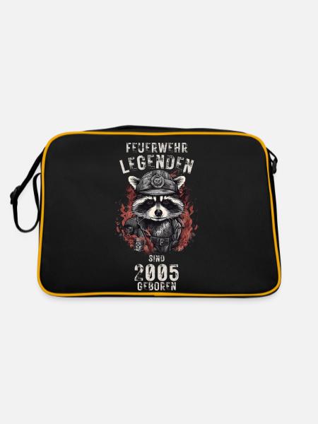 Feuerwehr Legenden sind 2005 geboren - Retro Tasche - Schwarz/Gold - Hinten