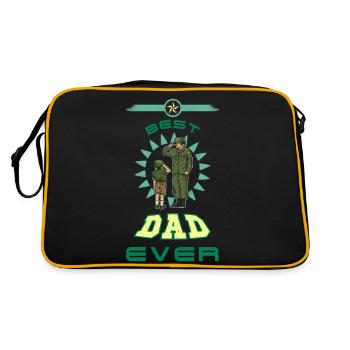 Meilleur papa de tous les temps Père Fête des pères Soldats militaires - Sac Retro - noir/or - Dos