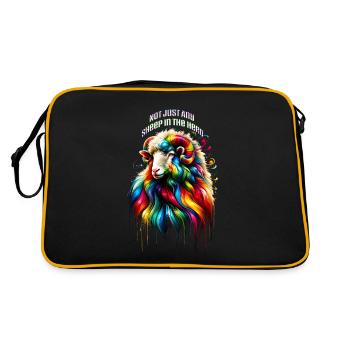 Nicht irgendein Schaf in der Herde - Retro Tasche - Schwarz/Gold - Hinten