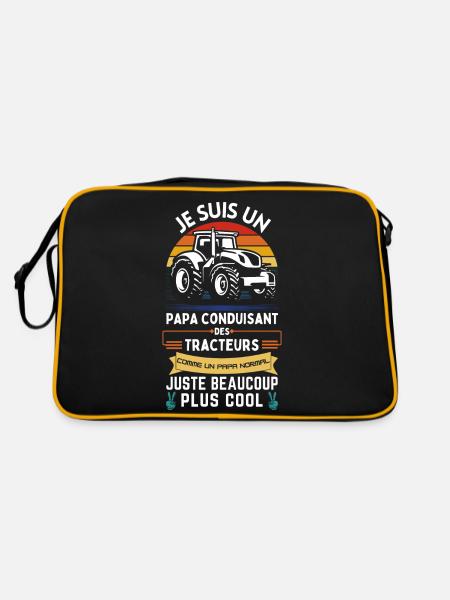 Father's Day T-shirt - Dad Tractor Driver - Retro Bag - black/gold - Back