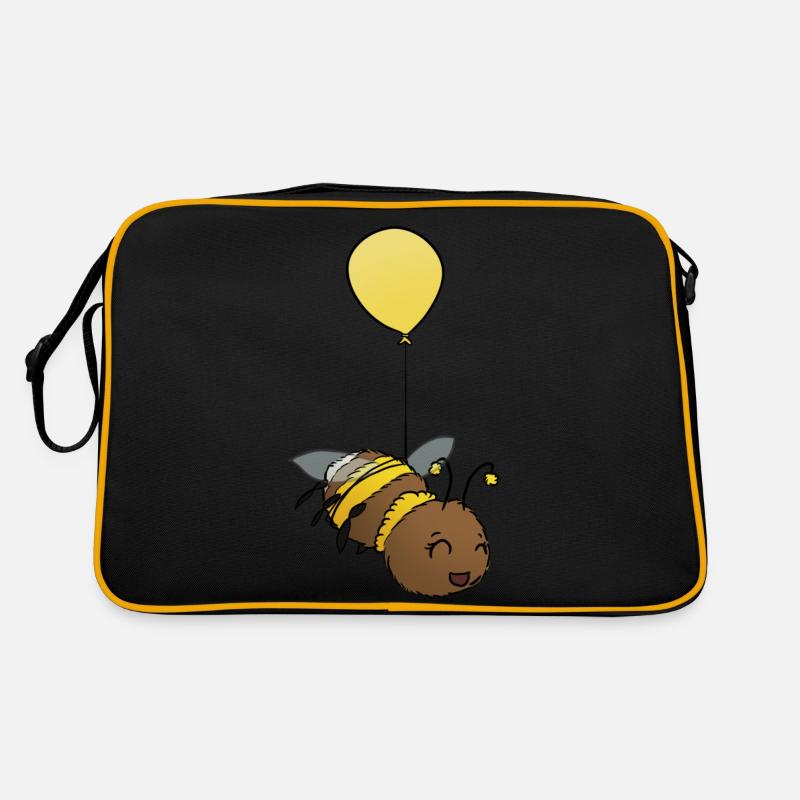 Hummel fliegend - Retro Tasche - Schwarz/Gold