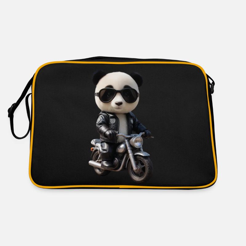 Biker Panda Retro Tasche