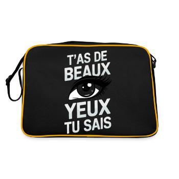 T'as de beaux yeux tu sais - Sac Retro - noir/or - Dos