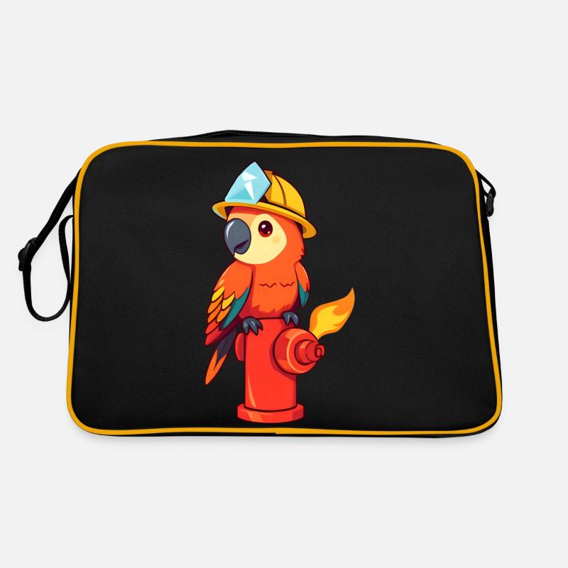 Fröhlicher Bauheld mit Edelsteinschatz Retro Tasche