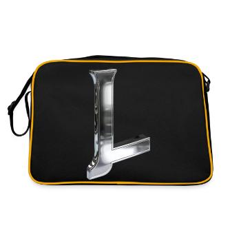 Chrome ,, L " Metallic - Retro Tasche - Schwarz/Gold - Hinten